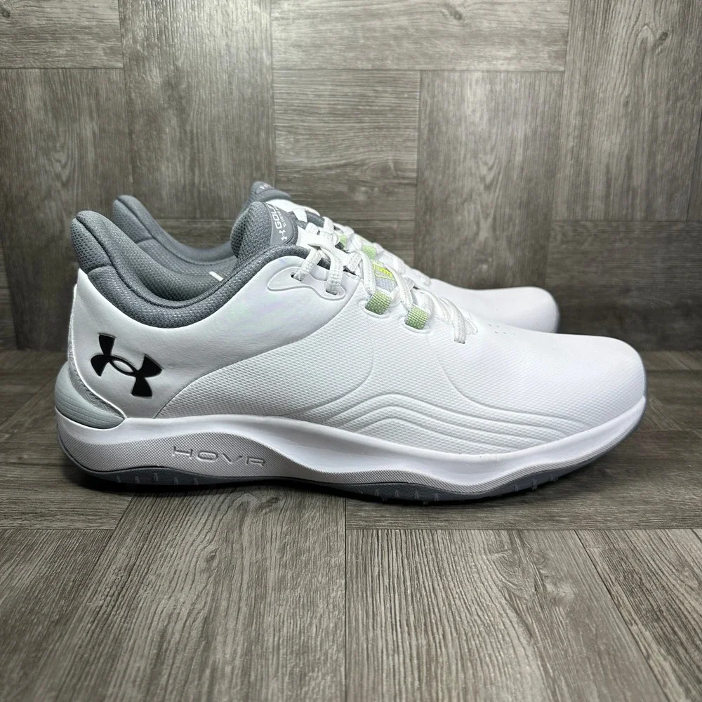 Under Armour HOVR UA Drive Pro S3 Spikeless Golf Shoes White 3026920-100 Sz 9.5